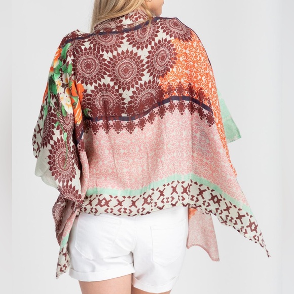 Anthropologie Sweaters - Saachi Artsy Twill Weaved Kimono Wool & Silk Open Cardigan Shrug Boho One Size